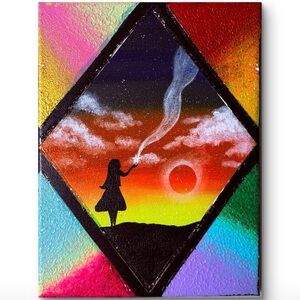 Silhouette Sunrise Diamond Canvas Wall Art Size 10*8 inches